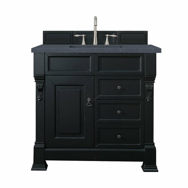 James Martin Vanities Brookfield 36in Single Vanity, Antique Black w/ 3 CM Charcoal Soapstone Quartz Top 147-114-5536-3CSP